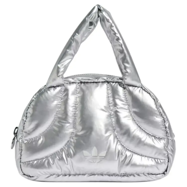 Adidas Originals Polyurethane Bowling Bag, Handbag Mini Women's Silver