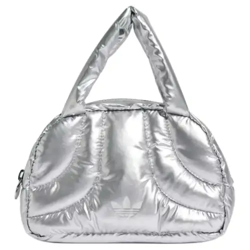 Adidas Originals Polyurethane Bowling Bag, Handbag Mini Women's Silver
