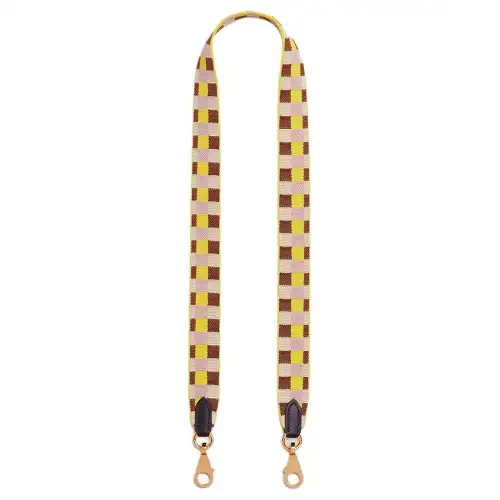 HERMES Maxi Quadrille Canvas With Swift Calfskin Bag Straps Women's Lemon & Hermes Red & Geranium Purple & Black