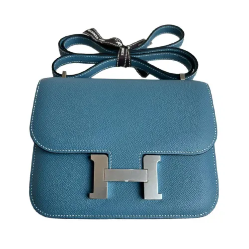 HERMES Constance Epsom Leather Shoulder Bag, Crossbody Bag 18 Women's D2 NEW BLEU JEAN New Denim Blue