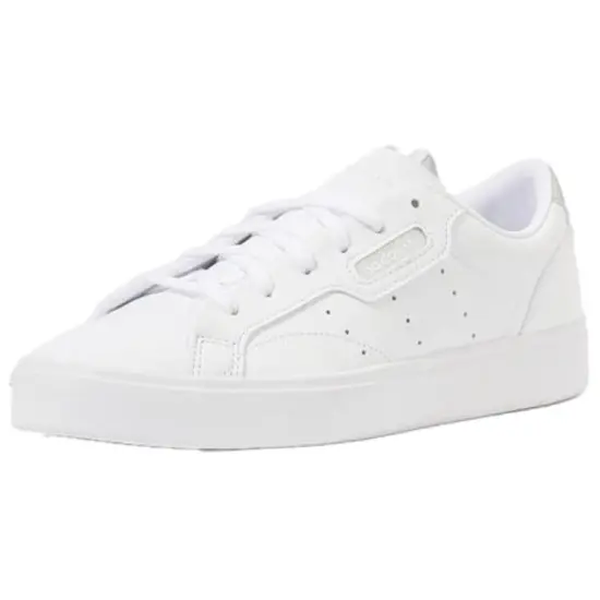 Adidas Originals Sleek Skateboard Shoes Women's Low-Top White Silver