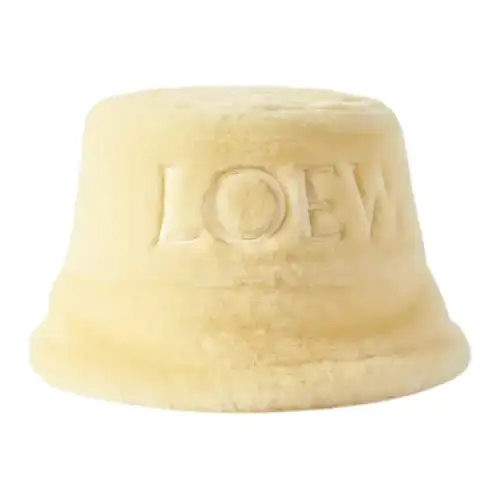 LOEWE Lambskin Bucket Hats Women's Cream
