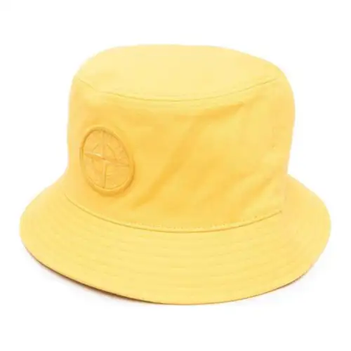 STONE ISLAND Cotton Bucket Hats Unisex Yellow