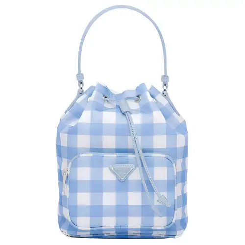 PRADA Duet Fabric Portable Crossbody Bag, Shoulder Bag Women's Light Blue