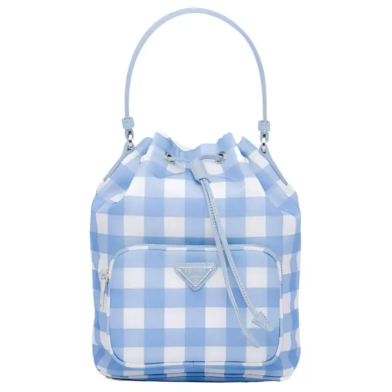 PRADA Duet Fabric Portable Crossbody Bag, Shoulder Bag Women's Light Blue