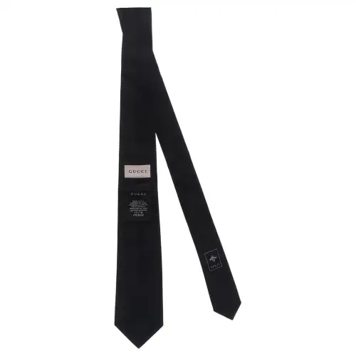 GUCCI Mulberry Silk Ties Men's Black