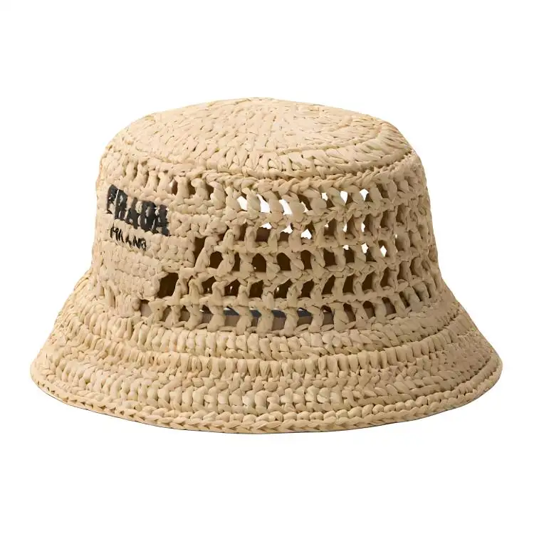 【Previous Season】logo-embroidered raffia bucket hat