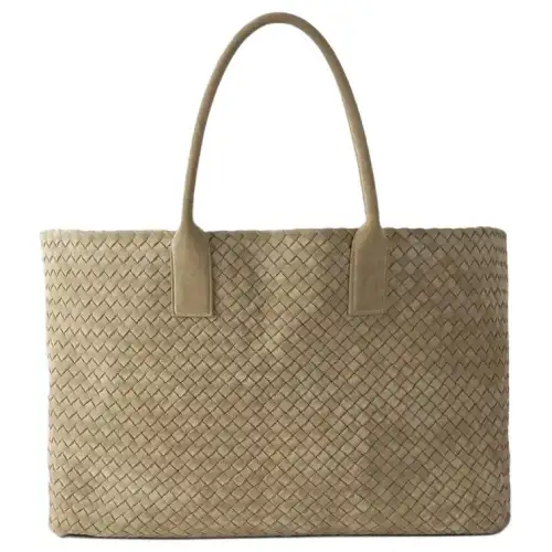 Bottega Veneta Suede Tote Bag, Shopping Bag, Handbag Women's Taupe