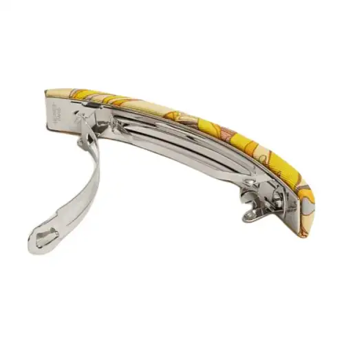 HERMES Silk Hair Clips Women's Yellow