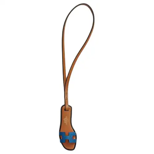 HERMES Calfskin Charms Unisex Blue