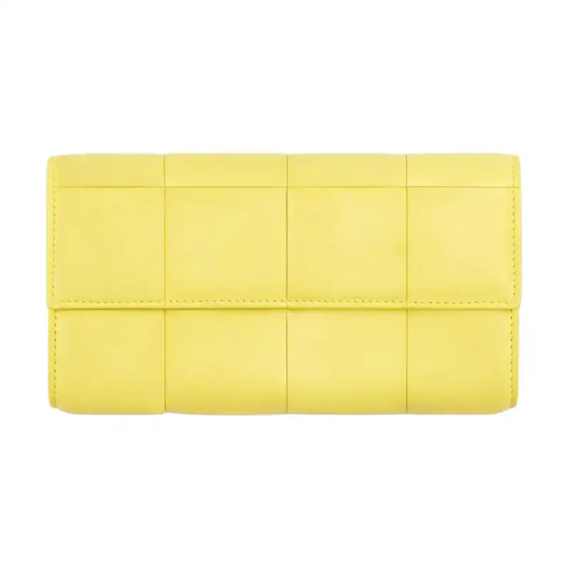 Bottega Veneta Lambskin Wallet Large Women's Yellow