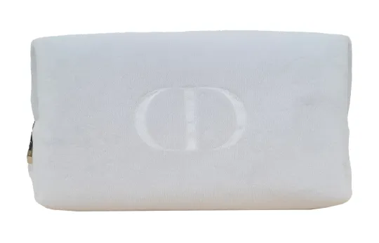 DIOR Off White Flannelette Makeup Bag With Tools Portable