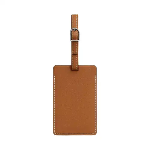 HERMES R.M.S Swift Leather Card Holder Women's 37 Gold Brown