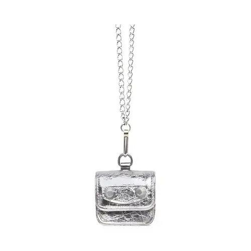 Balenciaga Hourglass Sheepskin AIRPODS Earphone Case Women's Silver