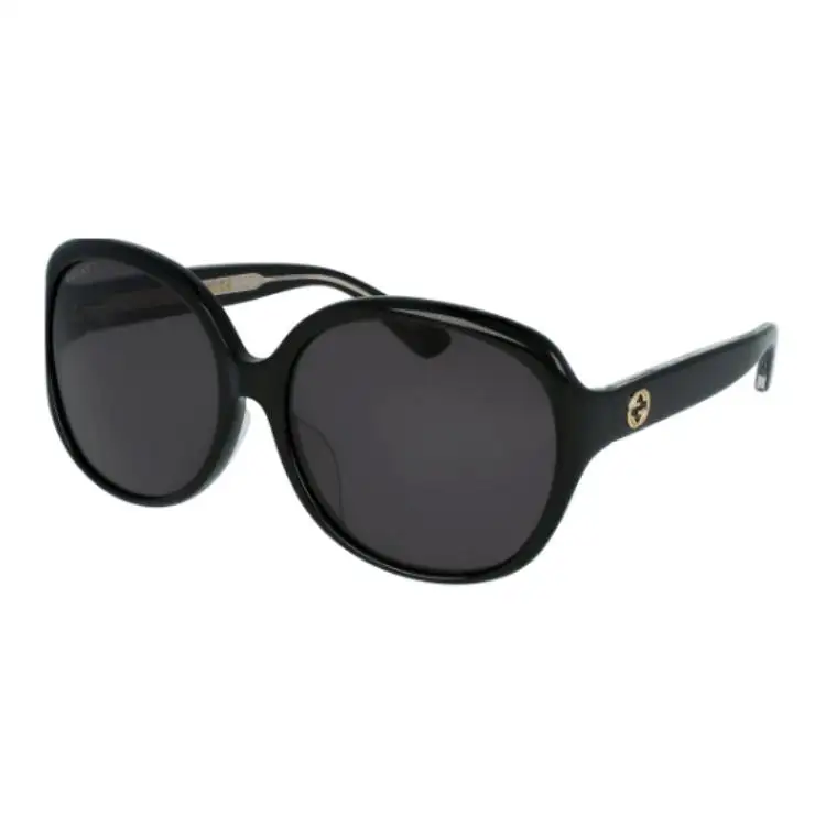 GUCCI Oval Sunglasses Women's Black