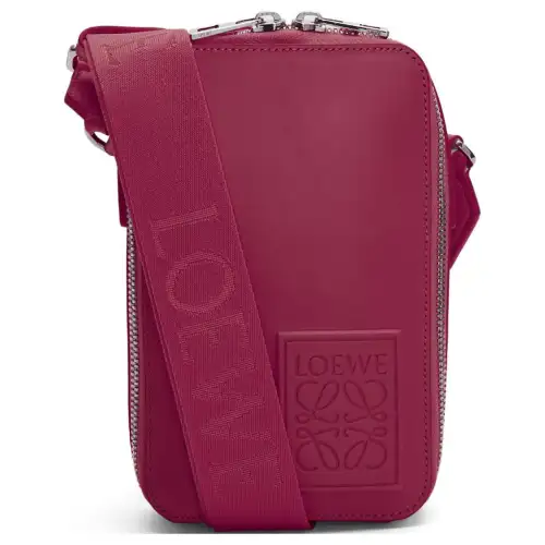 LOEWE Satin Calfskin Shoulder Bag, Crossbody Bag Women's Dark Red