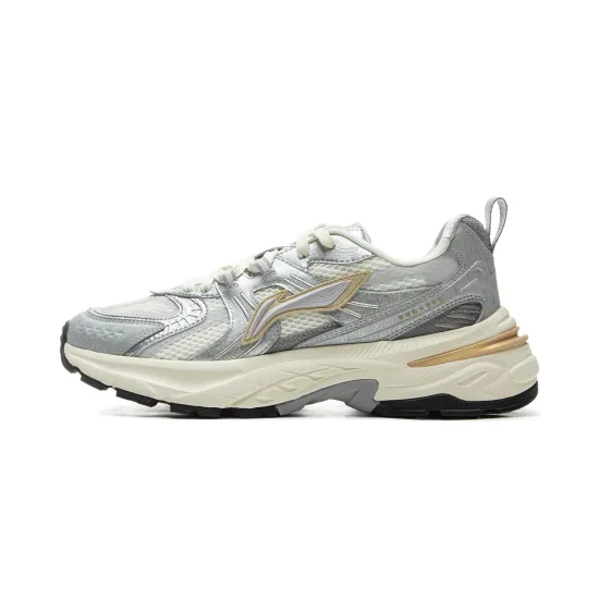 LiNing Beichen 2K Anti Slip Wear Resistant Low Top Running Shoes Men's Silver