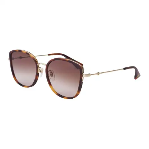 GUCCI Brand Logo Cat Eye Sunglasses Women's Brown