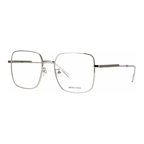 Bottega Veneta Metal Irregular Shape Eyeglass Frames Unisex Silver