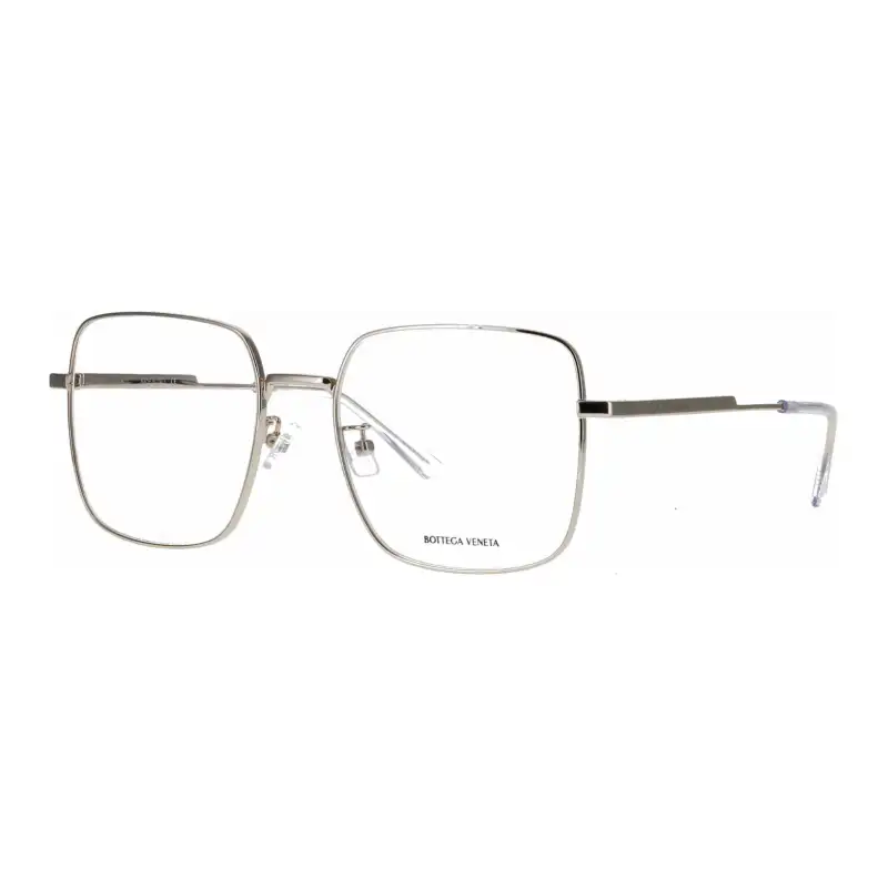 Bottega Veneta Metal Irregular Shape Eyeglass Frames Unisex Silver