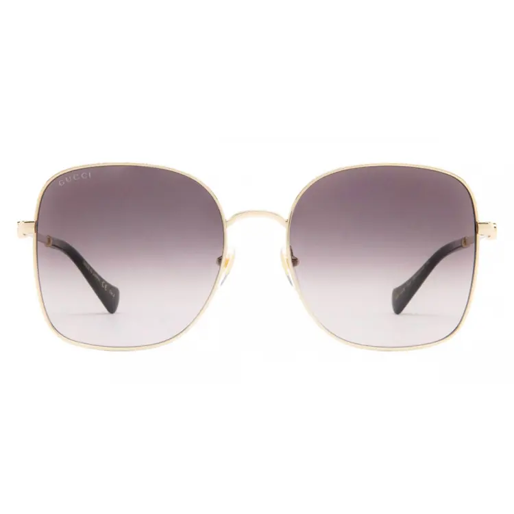 GUCCI Square Sunglasses Women's Gold