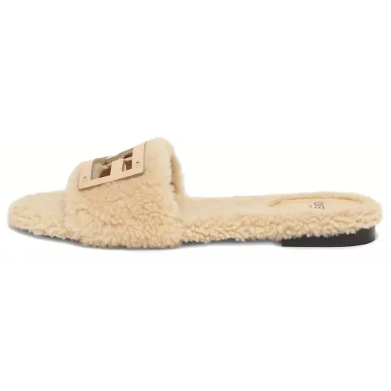 FENDI Slide Slippers Women's Beige