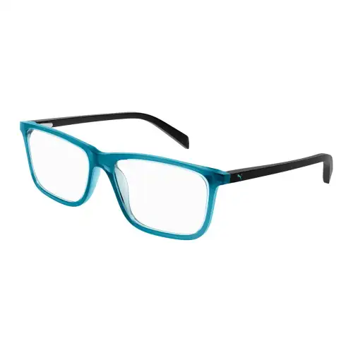 PUMA Injection Molded Acetate Rectangular Eyeglass Frames Kids' Light Blue