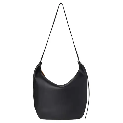 THE ROW N/S Allie Roughened Calfskin Shoulder Bag Croissant Bag Women's Black