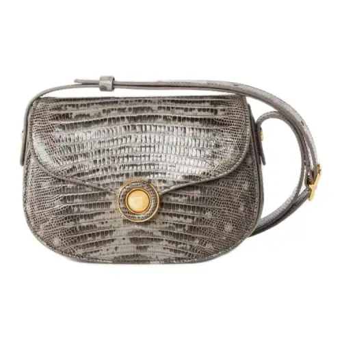 Loro Piana Ghiera Lizard Leather Crossbody Bags Mini Women's Milan Misty Color With Sun Gold