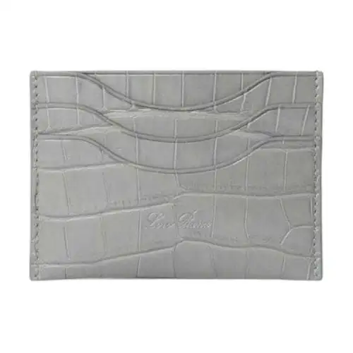 Loro Piana Crocodile Leather Card Holder Women's Eucalyptus