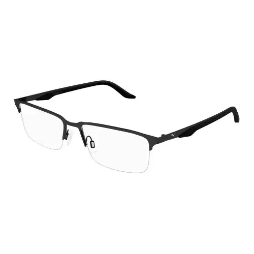 PUMA Stainless Steel Rectangular Eyeglass Frames Men's Black