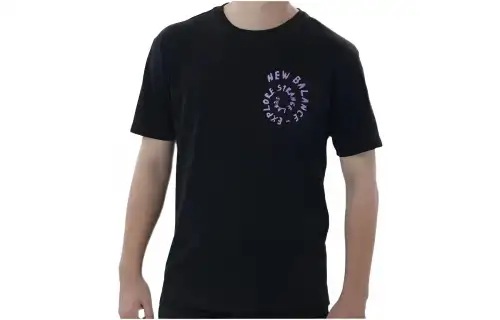 New Balance T Shirts Men's Black Crew Neck Moderate Straight Fit
