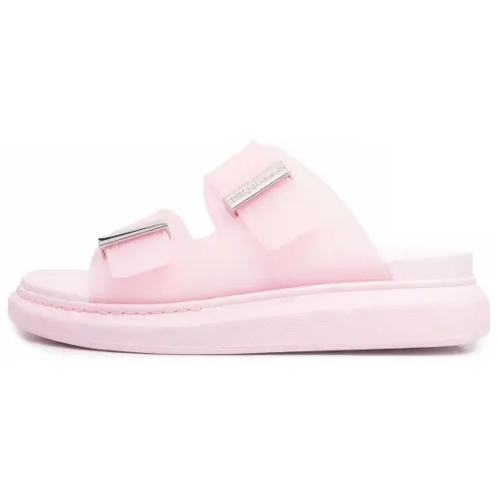 Alexander McQueen Hybrid Buckled Rubber Sandals Pink Women's