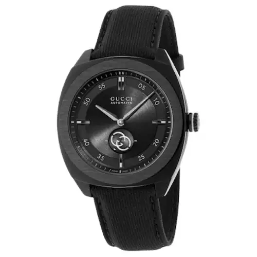 GUCCI Interlocking Wrist Watches Automatic Mechanical Movement Rubber Strap 41mm Black Dial Men's Watches