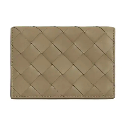 Bottega Veneta Sheepskin With Cow Leather Card Holder Women's Taupe