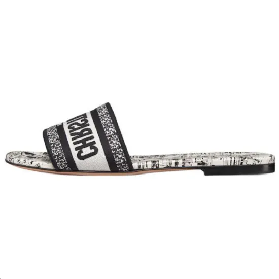 DIOR Dway Slide Slippers Women's Black/White