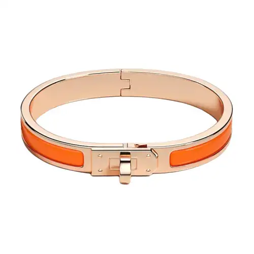 HERMES Rose Gold plated Bracelets Women's Orange