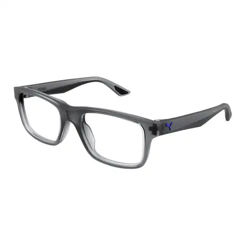 PUMA Brand Logo Injection molded Rectangular Eyeglass Frames Men's Gray