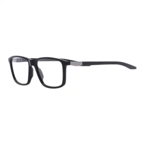 PUMA Brand Logo Cold Glass Rectangular Eyeglass Frames Men's Black