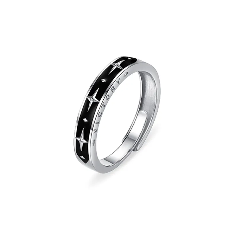 YINCHIE 925 Sterling Silver Rings Men's Black