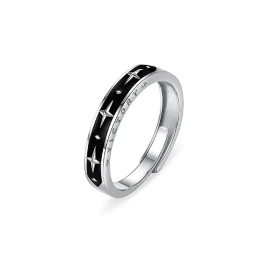 YINCHIE 925 Sterling Silver Rings Men's Black