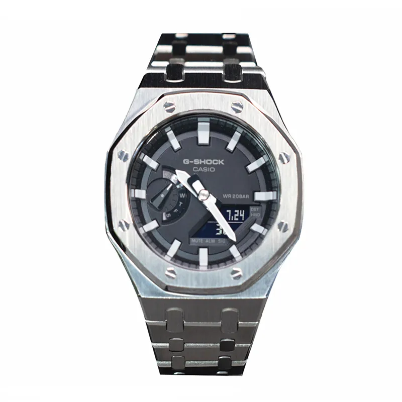 CASIO Men Liquid Crystal/Analog Dual Display Series 44mm Black Watch