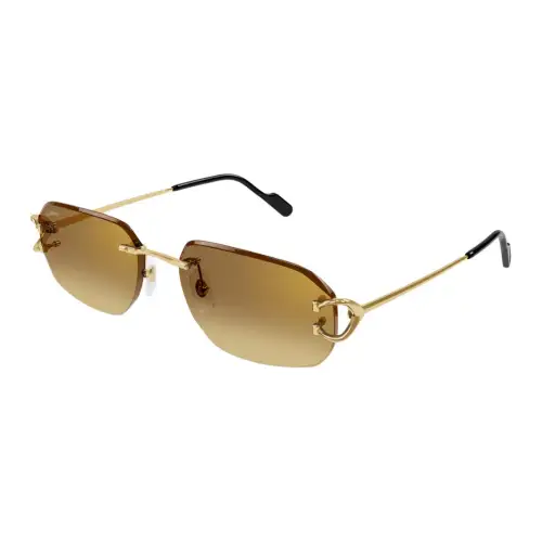 Cartier Rectangle Frame Rimless Sunglasses