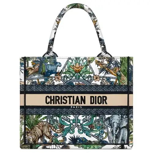 DIOR BookTote Canvas Bag, Tote Bag, Shopping Bag, Handbag Small Women's White/Multicolor