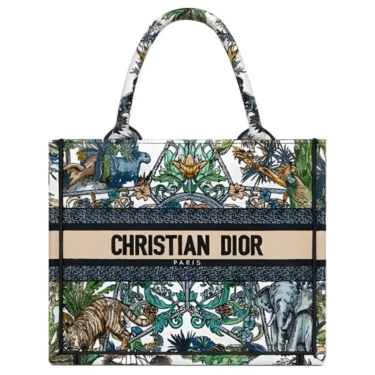 DIOR BookTote Canvas Bag, Tote Bag, Shopping Bag, Handbag Small Women's White/Multicolor