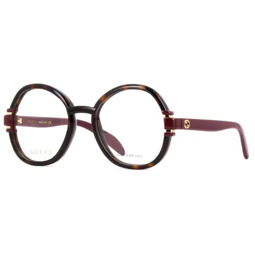 GUCCI G Irregular Shape Eyeglass Frames Women's Red