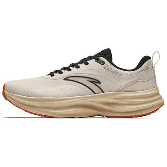 Anta Light Cloud Anti-Slip Wear-Resistant Low-Top Running Shoes Men's Beige Black