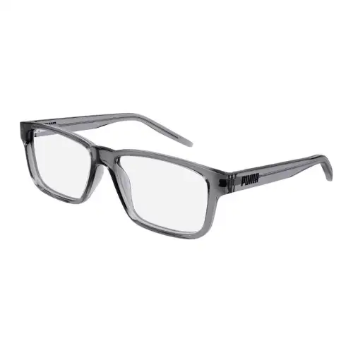 PUMA Recycled Acetate Rectangular Eyeglass Frames Kids' Gray