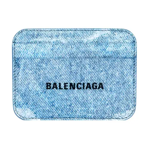 Balenciaga Cash Soft And Smooth Sheepskin Card Holder Card Holder Women's Blue