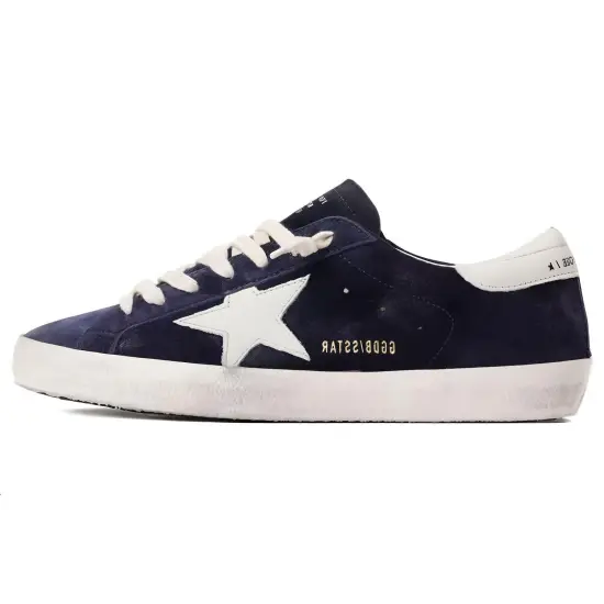 Golden Goose Super-Star Navy Suede White